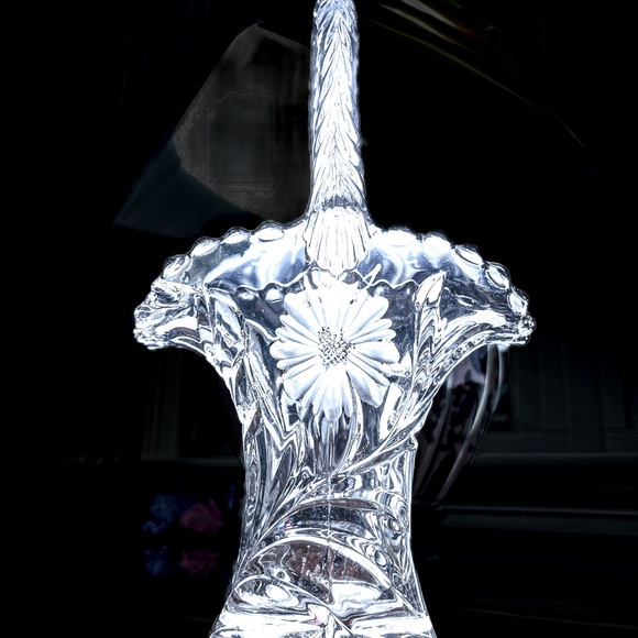 Vintage Duncan & Miller Eteched EAPG 7.5" Handled Flower Basket - Picture 3 of 10